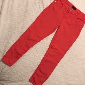 Coral Banana Republic skinny jeans